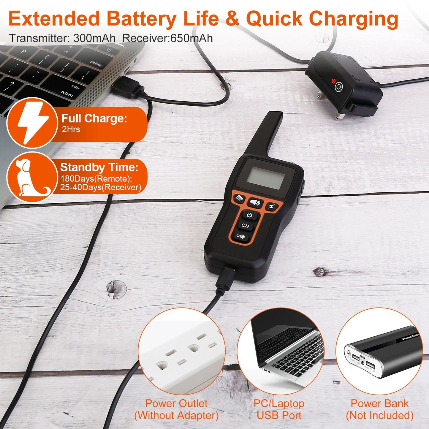 Train Collar OR Receiver Only Options - 3280FT Dog Training Collar IP67 Waterproof Pet Beep Vibration Electric Shock Collar 3 Channels Rechargeable Transmitter Receiver Trainer With Flashlight